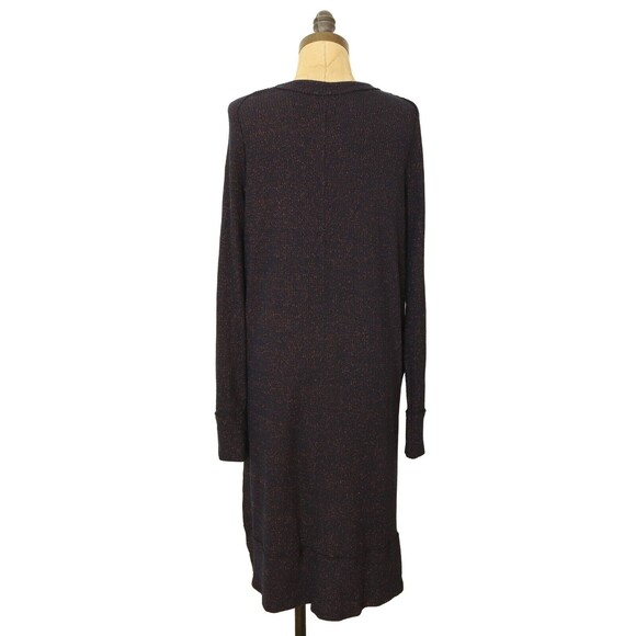 Free People Sparkly Cardigan Size M Navy Glitter Long Button V-Neck EUC B56 - Picture 4 of 6